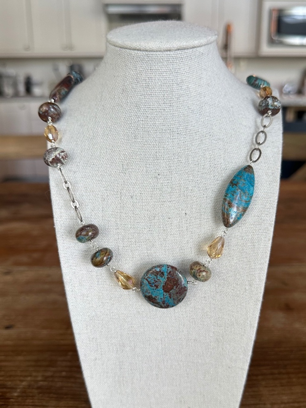 ✨ Boho-Chic Imperial Jasper Statement Necklace - Picture 9 of 15